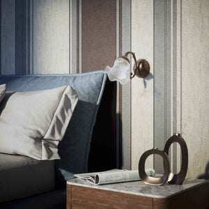 Brass wall light with curlicue detail and frosted glass shade, classic design Made in Italy by Ghidini 1849 | Finish: OAS Antique Brass