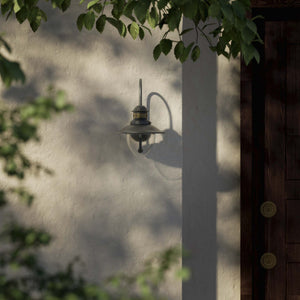 Outdoor brass wall lamp with clear glass shade, rustic maritime style by Ghidini 1849 - Finish: OBR Dark Bronze