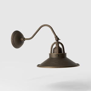 Rustic Brass Wall Lamp with Adjustable Shade, Country Style, For Living Areas and Hallways by Ghidini 1849 - Finish: OBM Bronze Satin Matt Brass