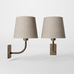 Wall Lamp in Brass with Linen Shade by Ghidini 1849 - Finish: OAS Antique Brass