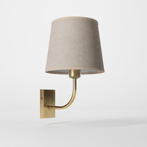 Wall Lamp in Brass with Linen Shade by Ghidini 1849 - Finish: OBS Bronze Satin Brass