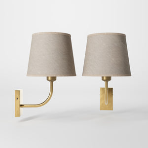 Wall Lamp in Brass with Linen Shade by Ghidini 1849 - Finish: OBS Bronze Satin Brass