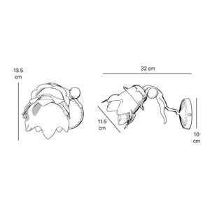 Brass wall light with sculpted cherub and floral frosted glass shade, ideal for classic interiors by Ghidini 1849
