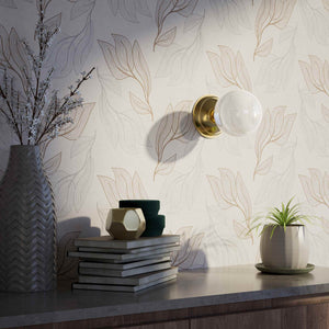 Art Deco wall light with glossy white glass sphere and circular brass structure classic and elegant Italian design - Finish: OLV Polished Brass