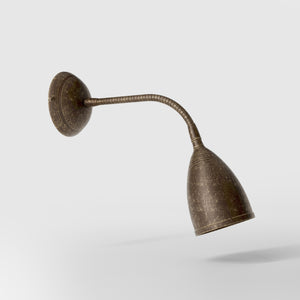 Wall light brass flexible arm Nordic design adjustable shade customized lighting Made in Italy directional lamp by Ghidini 1849 - Finish: OAS Antique Brass