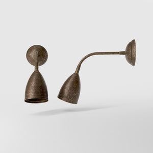 Wall light brass flexible arm Nordic design adjustable shade customized lighting Made in Italy directional lamp by Ghidini 1849 - Finish: OAS Antique Brass