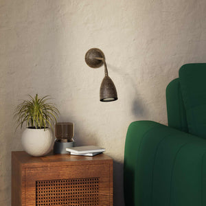 Wall light brass flexible arm Nordic design adjustable shade customized lighting Made in Italy directional lamp by Ghidini 1849 - Finish: OAS Antique Brass