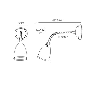 Wall light brass flexible arm Nordic design adjustable shade customized lighting Made in Italy directional lamp by Ghidini 1849