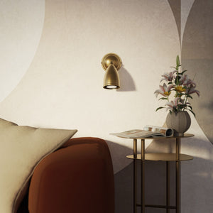 Wall spot brass full rotation Nordic design professional adjustable lighting Made in Italy modern by Ghidini 1849 - Finish: OBS Bronze Satin Brass