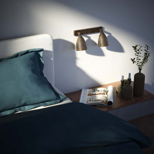 Brass wall lamp with two adjustable spots, perfect for living rooms, offices, and industrial-style interiors by Ghidini 1849 - Finish: OAS Antique Brass