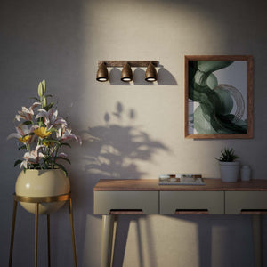 Brass wall light, industrial style, three adjustable spotlights, 360° rotation and 90° tilt, perfect for interiors by Ghidini 1849 - Finish: OAS Antique Brass