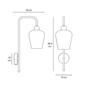 Vintage brass and white glass wall lamp, elegant lighting for refined interiors by Ghidini 1849
