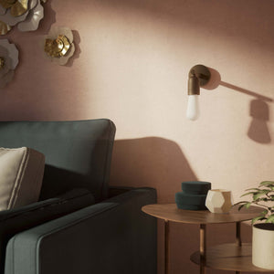 Minimalist brass wall lamp for interiors, contemporary and essential style, perfect for homes, offices, and commercial spaces by Ghidini 1849 - Finish: OBM Bronze Satin Matt Brass