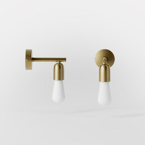 Minimalist brass wall lamp for interiors, contemporary and essential style, perfect for homes, offices, and commercial spaces by Ghidini 1849 - Finish: OBV Bronze Satin Light Brass