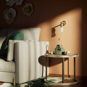 Minimalist brass wall lamp for interiors, contemporary and essential style, perfect for homes, offices, and commercial spaces by Ghidini 1849 - Finish: OBV Bronze Satin Light Brass