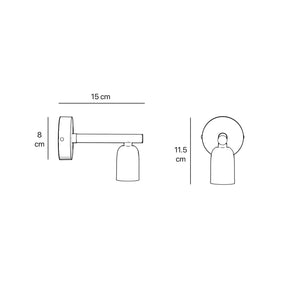 Minimalist brass wall lamp for interiors, contemporary and essential style, perfect for homes, offices, and commercial spaces by Ghidini 1849