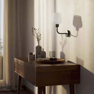 Elegant brass wall lamp with white glass diffuser, perfect for refined interiors by Ghidini 1849 - Finish: ONO Matt Black