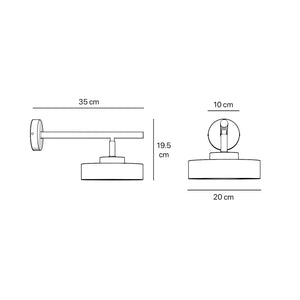 Wall lamp in metal with matte black and gold shade, sleek design for modern interiors by Ghidini 1849