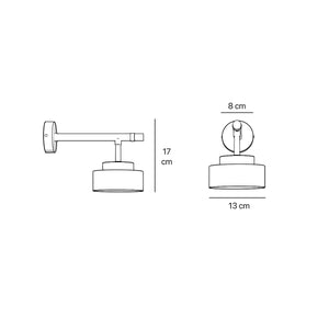Wall lamp in metal with matte black and gold shade, sleek design for modern interiors by Ghidini 1849