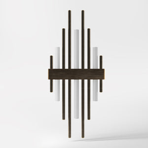 Brass wall lamp with vertical lines for modern and luxurious interiors by Ghidini 1849 - Finish: OBM Bronze Satin Matt Brass