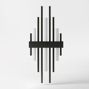 Brass wall lamp with vertical lines for modern and luxurious interiors by Ghidini 1849 - Finish: ONO Matt Black