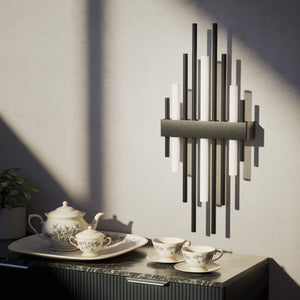 Brass wall lamp with vertical lines for modern and luxurious interiors by Ghidini 1849 - Finish: ONO Matt Black