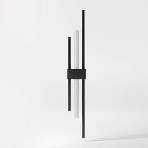 Contemporary brass wall light with parallel bars and minimalist design, ideal for modern interiors by Ghidini 1849 - Finish: ONO Matt Black