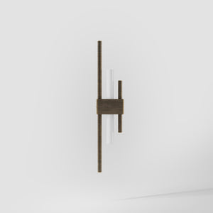 Wall lamp in brass with geometric design, clean and elegant lines, ideal for modern and sophisticated interiors by Ghidini 1849 - Finish: OBM Bronze Satin Matt Brass