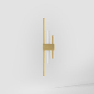 Wall lamp in brass with geometric design, clean and elegant lines, ideal for modern and sophisticated interiors by Ghidini 1849 - Finish: OBV Bronze Satin Light Brass