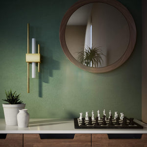 Wall lamp in brass with geometric design, clean and elegant lines, ideal for modern and sophisticated interiors by Ghidini 1849 - Finish: OBV Bronze Satin Light Brass