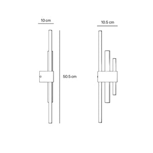 Wall lamp in brass with geometric design, clean and elegant lines, ideal for modern and sophisticated interiors by Ghidini 1849