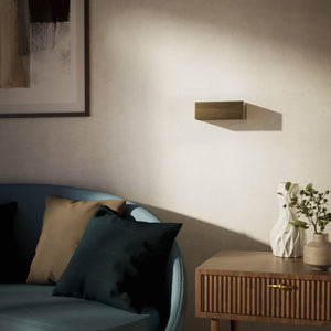 Modern brass rectangular wall lamp, bidirectional light, elegant interior lighting by Ghidini 1849 | Finish: OBM Bronze Satin Matt Brass