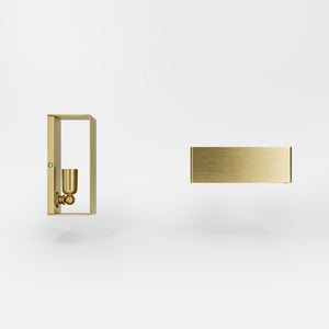 Modern brass rectangular wall lamp, bidirectional light, elegant interior lighting by Ghidini 1849 | Finish: OBV Bronze Satin Light Brass