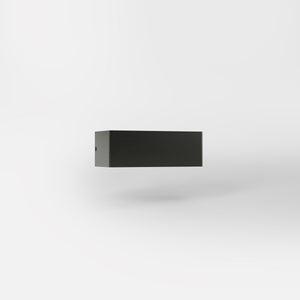 Modern brass rectangular wall lamp, bidirectional light, elegant interior lighting by Ghidini 1849 | Finish: ONO Matt Black