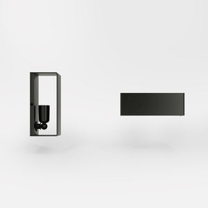 Modern brass rectangular wall lamp, bidirectional light, elegant interior lighting by Ghidini 1849 | Finish: ONO Matt Black