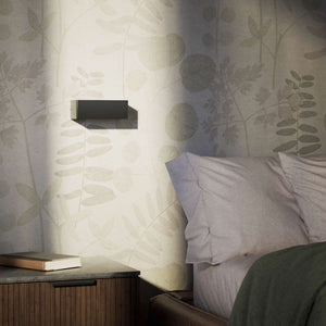 Modern brass rectangular wall lamp, bidirectional light, elegant interior lighting by Ghidini 1849 | Finish: ONO Matt Black