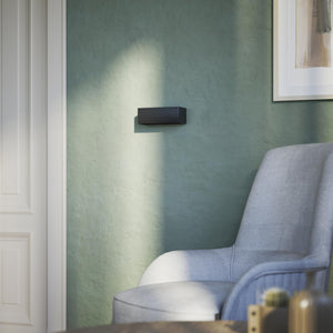 Modern brass rectangular wall lamp, bidirectional light, elegant interior lighting by Ghidini 1849 | Finish: ONO Matt Black