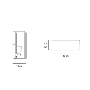 Modern brass rectangular wall lamp, bidirectional light, elegant interior lighting by Ghidini 1849