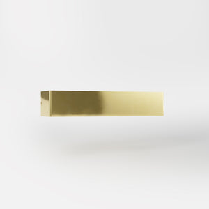 Rectangular brass wall light with dual light emission upwards and downwards, sleek modern design Made in Italy by Ghidini 1849 - Finish: OLV Polished Brass