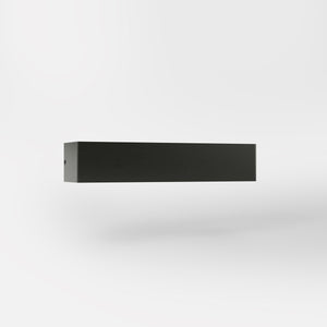Rectangular brass wall light with dual light emission upwards and downwards, sleek modern design Made in Italy by Ghidini 1849 - Finish: ONO Matt Black
