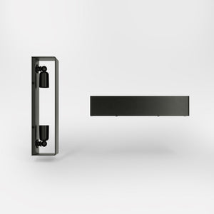 Rectangular brass wall light with dual light emission upwards and downwards, sleek modern design Made in Italy by Ghidini 1849 - Finish: ONO Matt Black