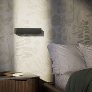 Rectangular brass wall light with dual light emission upwards and downwards, sleek modern design Made in Italy by Ghidini 1849 - Finish: ONO Matt Black