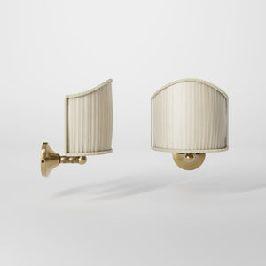 Classic wall lamp in brass with ivory fabric lampshade, elegant design, ideal for refined interiors by Ghidini 1849 - Finish: OBS Bronze Satin Brass