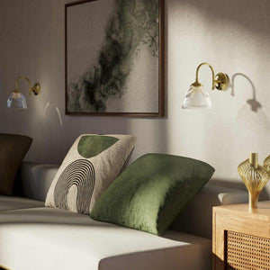 Wall lamp in brass with ribbed transparent glass shade, classic style, perfect for refined interiors by Ghidini 1849 - Finish: OLV Polished Brass