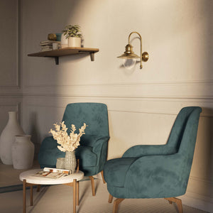 Nautical style wall lamp with curved brass arm and clear glass diffuser, Italian design inspired by ancient port lanterns by Ghidini 1849 - Finish: OBS Bronze Satin Brass