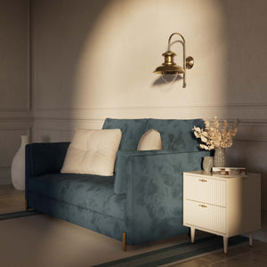 Nautical style wall lamp with brass arm and drop-shaped glass diffuser, Italian design inspired by vintage ship lanterns by Ghidini 1849 - Finish: OBS Bronze Satin Brass