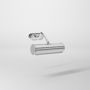 Brass picture light with 20cm shade, internal reflector, and adjustable joint. Perfect for enhancing artwork and interiors by Ghidini 1849 - Finish: OCR Chrome Plated