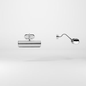 Brass picture light with 20cm shade, internal reflector, and adjustable joint. Perfect for enhancing artwork and interiors by Ghidini 1849 - Finish: OCR Chrome Plated