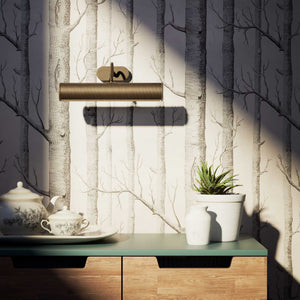 Brass picture light with 30cm shade, internal reflector, and adjustable joint. Ideal for enhancing artwork and decorative interiors by Ghidini 1849 - Finish: OBM Bronze Satin Matt Brass