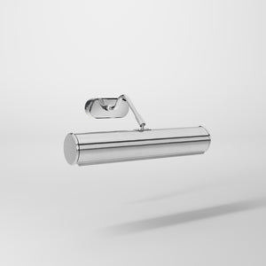 Brass picture light with 30cm shade, internal reflector, and adjustable joint. Ideal for enhancing artwork and decorative interiors by Ghidini 1849 - Finish: OCR Chrome Plated